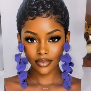 Ms Keisha Rose Petal Tassel Purple Earrings