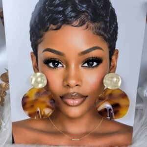 Amber and Gold two Tier Earrings