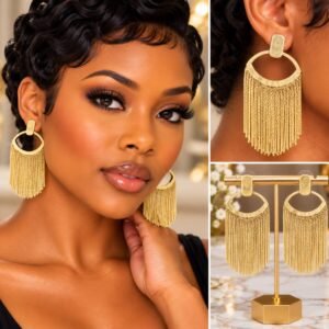 Gold Fringe Vintage Gold Earrings