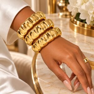 3pc Chunky Wavy Bracelet/Bangles