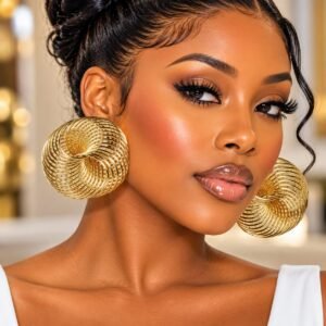 Spiral Gold Stud Earrings