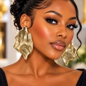 Structured Leaf Vintage Earrings