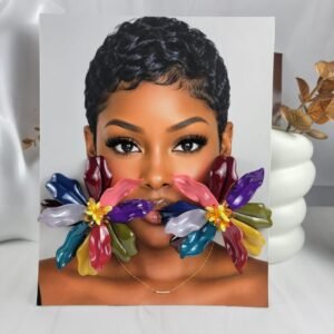 Multicolored Flower Bold Statement Earrings